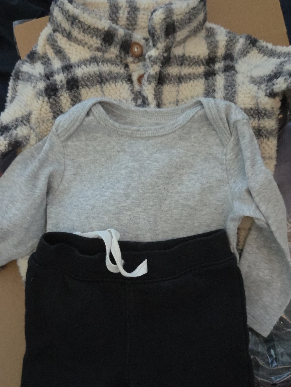 Kids Black Drawstring Bottoms - Cozy Everyday Pants Boys Jacket And Grey Onesie